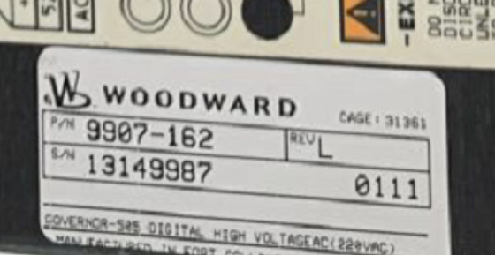 Woodward 9907-162 220 Vac güç girişi Dijital yönetici Turbin kontrolü +24 Vdc 1 A