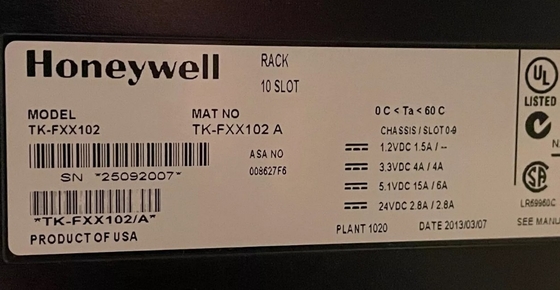 TK-FXX102 Honeywell 10 Slot Rack Şasi I/O Modülü PLC Modülü DCS Parçaları