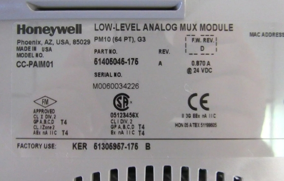 CC-PAIM01 Honeywell Düşük Seviye Mux IOTA Modülü Analog Mux Modülü