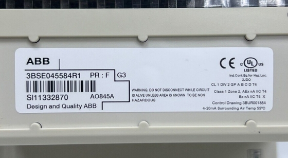 ABB AO845A 3BSE045584R1 Analog Çıkış Modülü S/R HART 8 Kanal Modülü