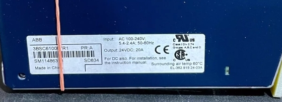 ABB SD834 3BSC610067R1 Güç kaynağı S800 I/O Modülü DCS Parçaları stokta