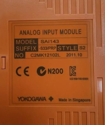 SAI143-S33 YOKOGAWA Analog Giriş/Şikayet Modülü (FIO için) Güvenlik Kontrol Birimi ve Güvenlik Düğüm Birimi