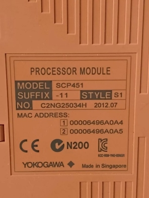 SCP451-11 YOKOGAWA Dijital Giriş Modülü 16 Kanal Modülü İzolasyon 24 V DC ProSafe İşlemci Modülü