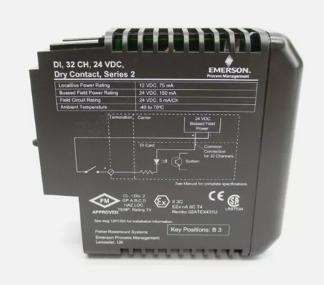 KJ3203X1-BA1 Emerson DI 32-Kanal 24 VDC Kuru İletişim Kartı