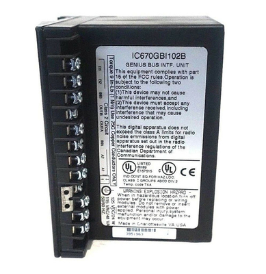 IC670GBI102 GE Fanuc GE Alan G/Ç 120Vac/125Vdc Powered Genius Bus Arabirim Birimi General Electric
