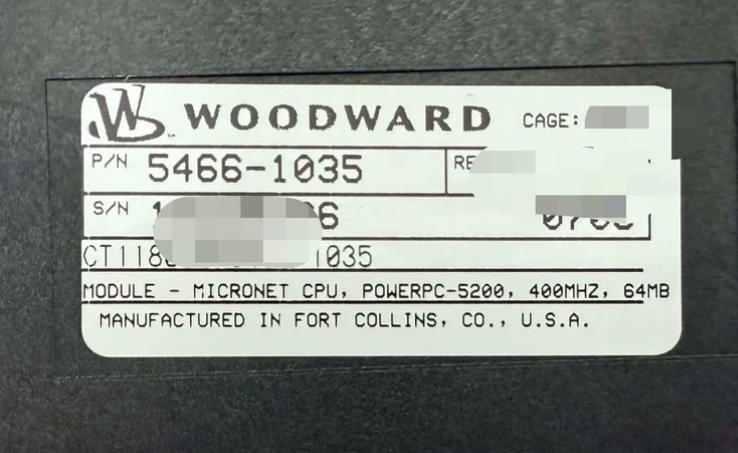 5466-1035 Çoklu İletişim Arayüzleri ve Basit veya Artı Konfigurasyonlu Woodward Mikronet-CPU Modülü