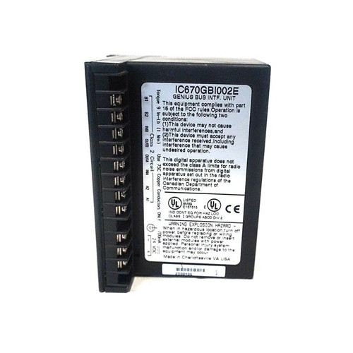 IC670GBI002 GE Fanuc GE Alan G/Ç Alan Kontrol Veri Yolu Arabirim Birimi General Electric
